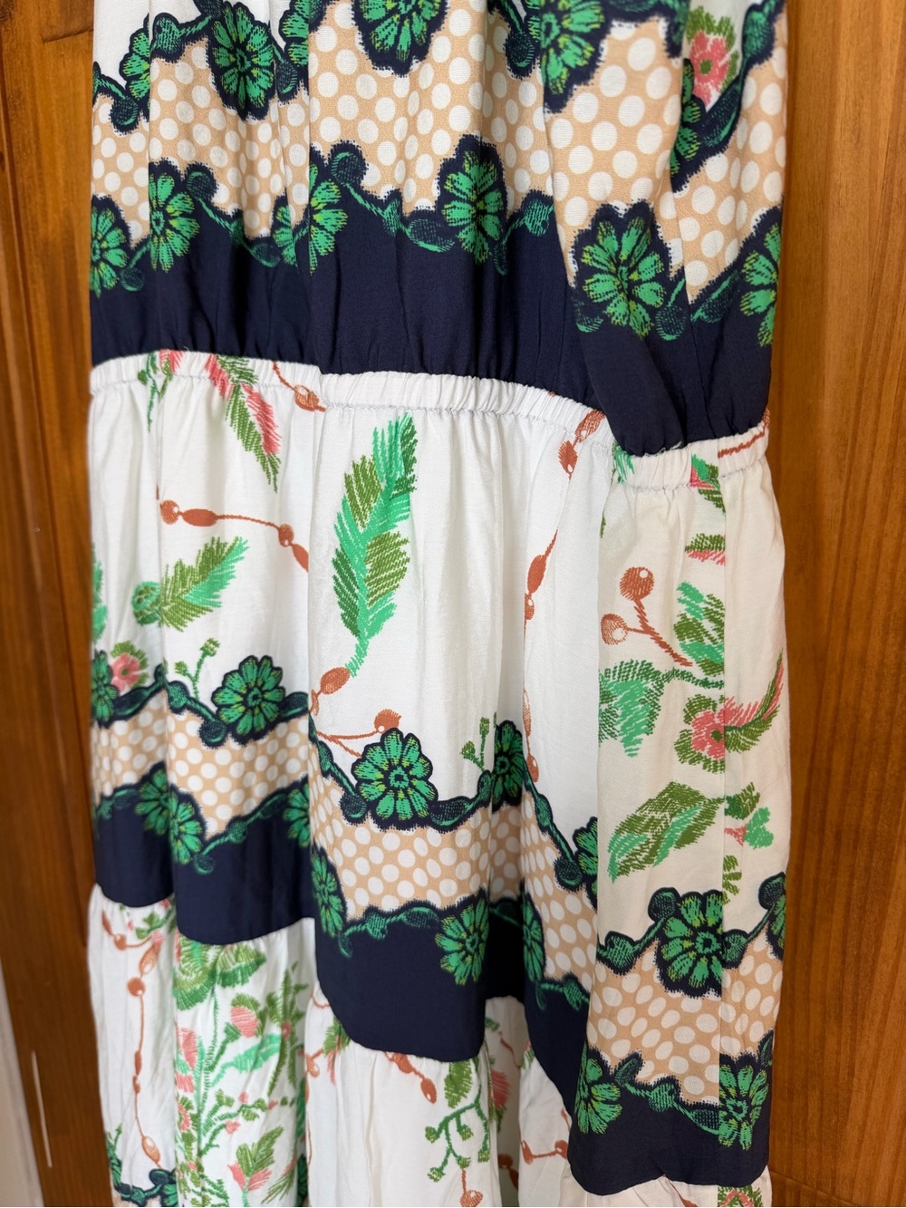 Skies Are Blue White, Green & Navy Floral Halter Maxi Dress - Picture 9 of 12